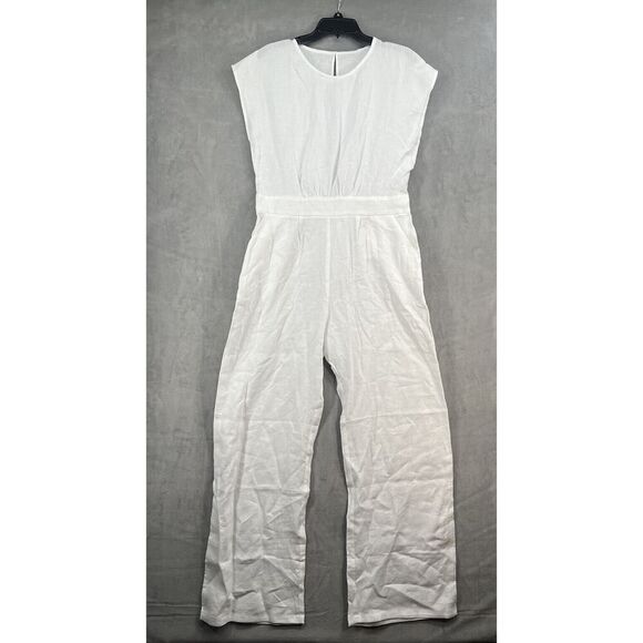 Rumer The Label Estelle Jumpsuit Size X-Large 100% Linen White - Picture 2 of 14
